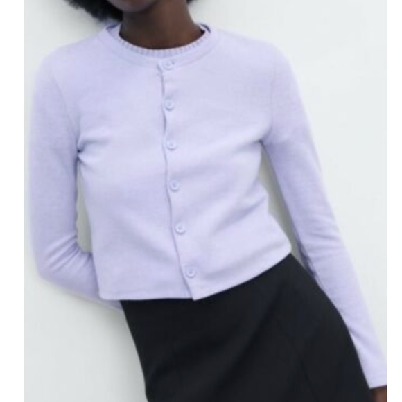 Zara blue long sleeve round neck soft cardigan NWT - Picture 2 of 10